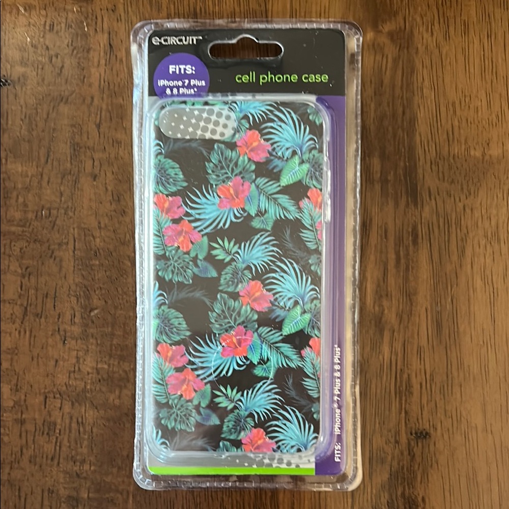Floral Cell Phone Case for iPhone 7 Plus/8 Plus - Black and Green